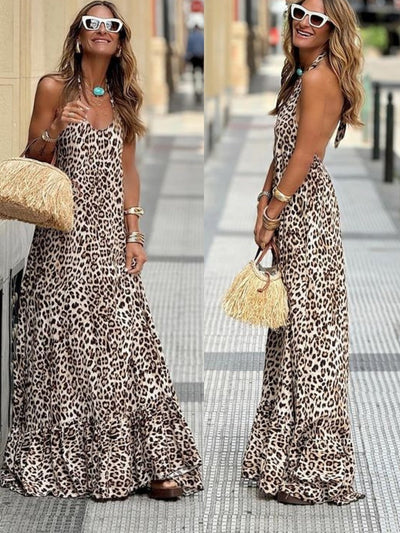 Olivia™ maxi vestido con estampado de leopardo